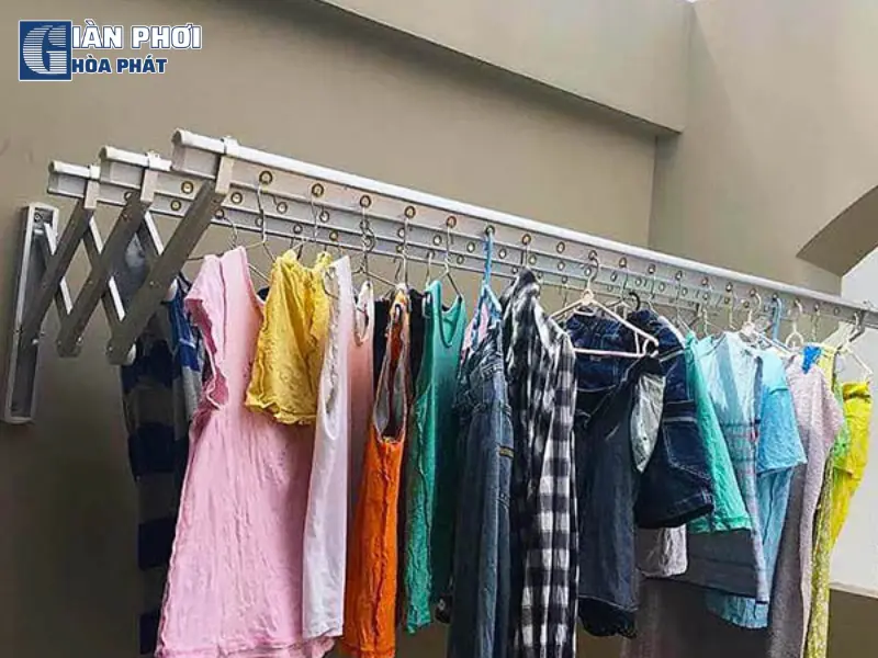 Giàn phơi thông minh gắn tường xếp ngang nhập khẩu Hàn Quốc K05