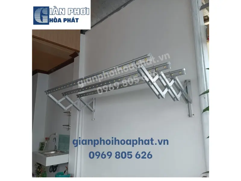 Giàn Phơi Thông Minh Gắn Tường Kéo Ngang Nhập Khẩu Hàn Quốc Korea - A09